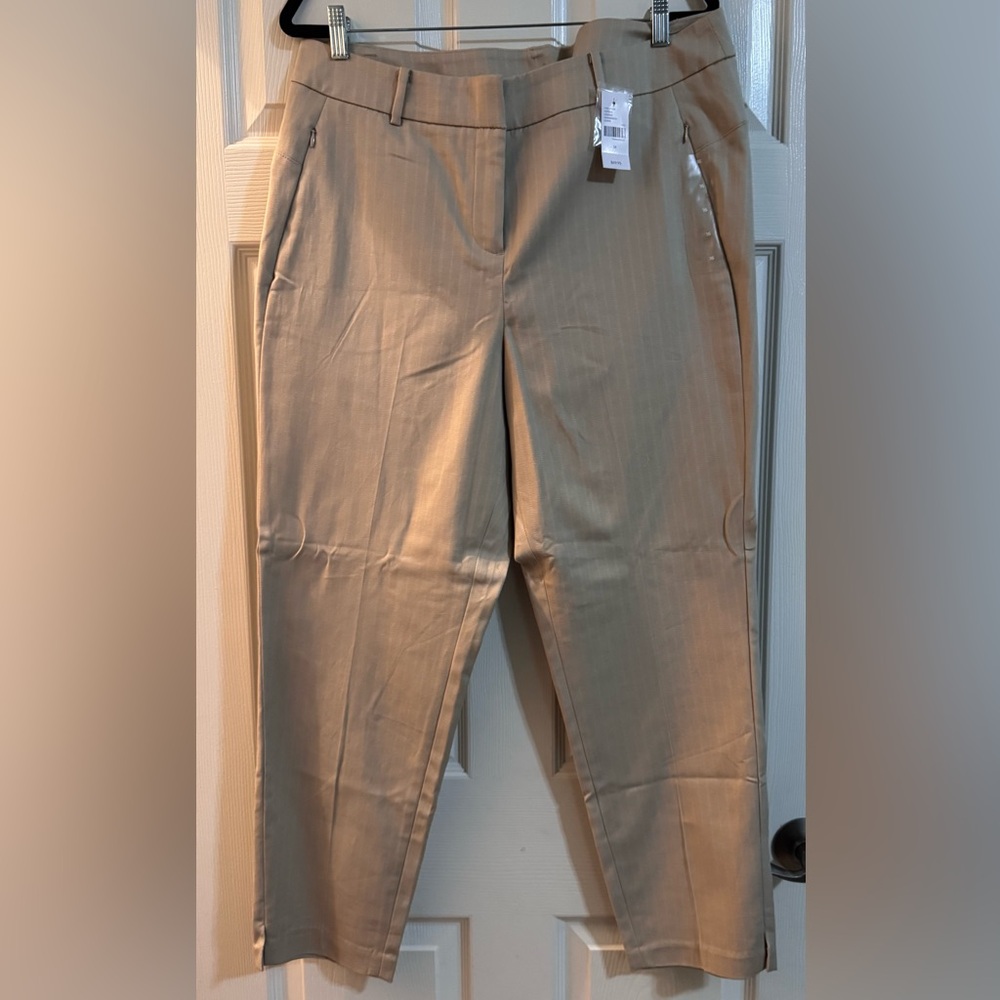 NWT- Lane Bryant khaki pinstripe pants